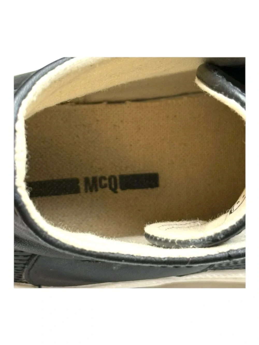 McQ Alexander McQueen ♔ Swallow Plimsoll High Top Leather Sneakers ♔ Black ♔ 38